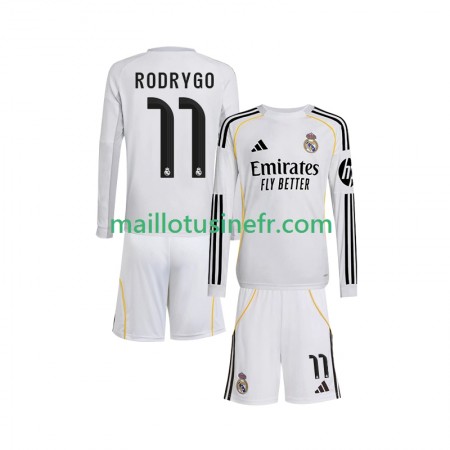 Maillot de Foot Real Madrid Rodrygo 11 Domicile 2025-26 Manches Longues - Enfant Maillot de Foot Real Madrid Rodrygo 11 Domicile 2025-26 Manches Longues - Enfant